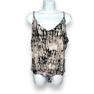 Secret Treasures Tie-Dye Tank Top 2X Black & White Sleeveless Adjustable Straps